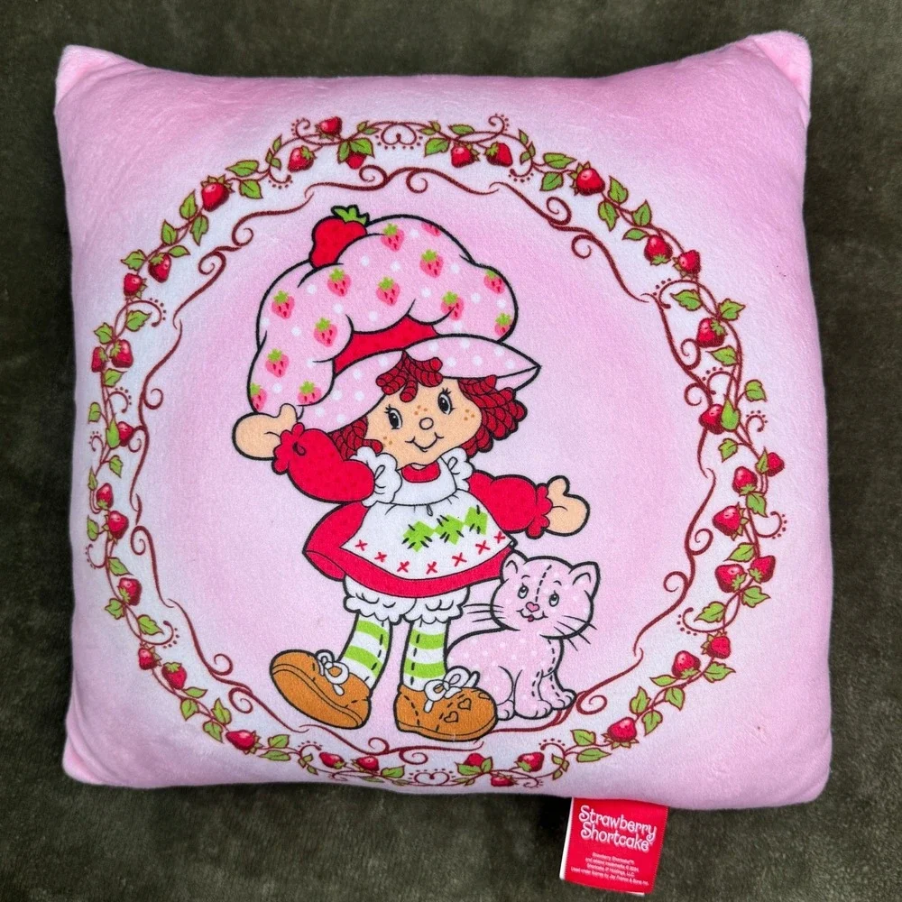 Strawberry Shortcake Pink Plush Decorative Throw Pillow Jay Franco 12x12 2024